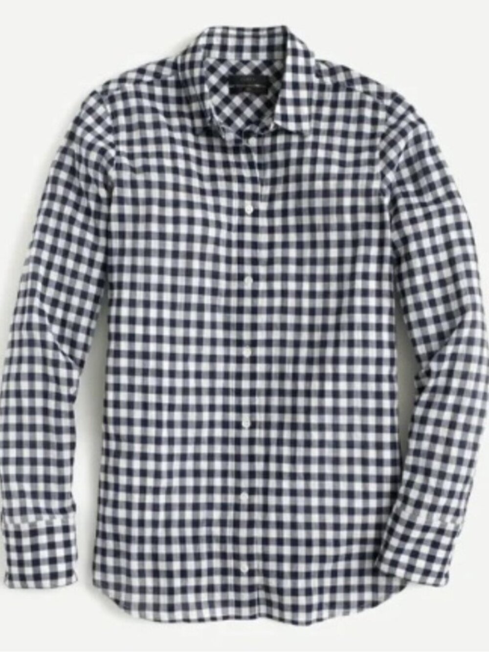 J.Crew Boy Shirt Navy White Gingham Plaid Button Down Cotton Size 8 - Picture 3 of 14